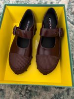 Camper Lab Traktori Sabots Mary Jane en cuir bordeaux. T41