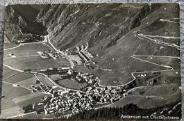 Ansichtskarte Andermatt mit Oberalpstrasse