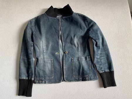 Veste en jean Comma, Taille 38, manches en tricot