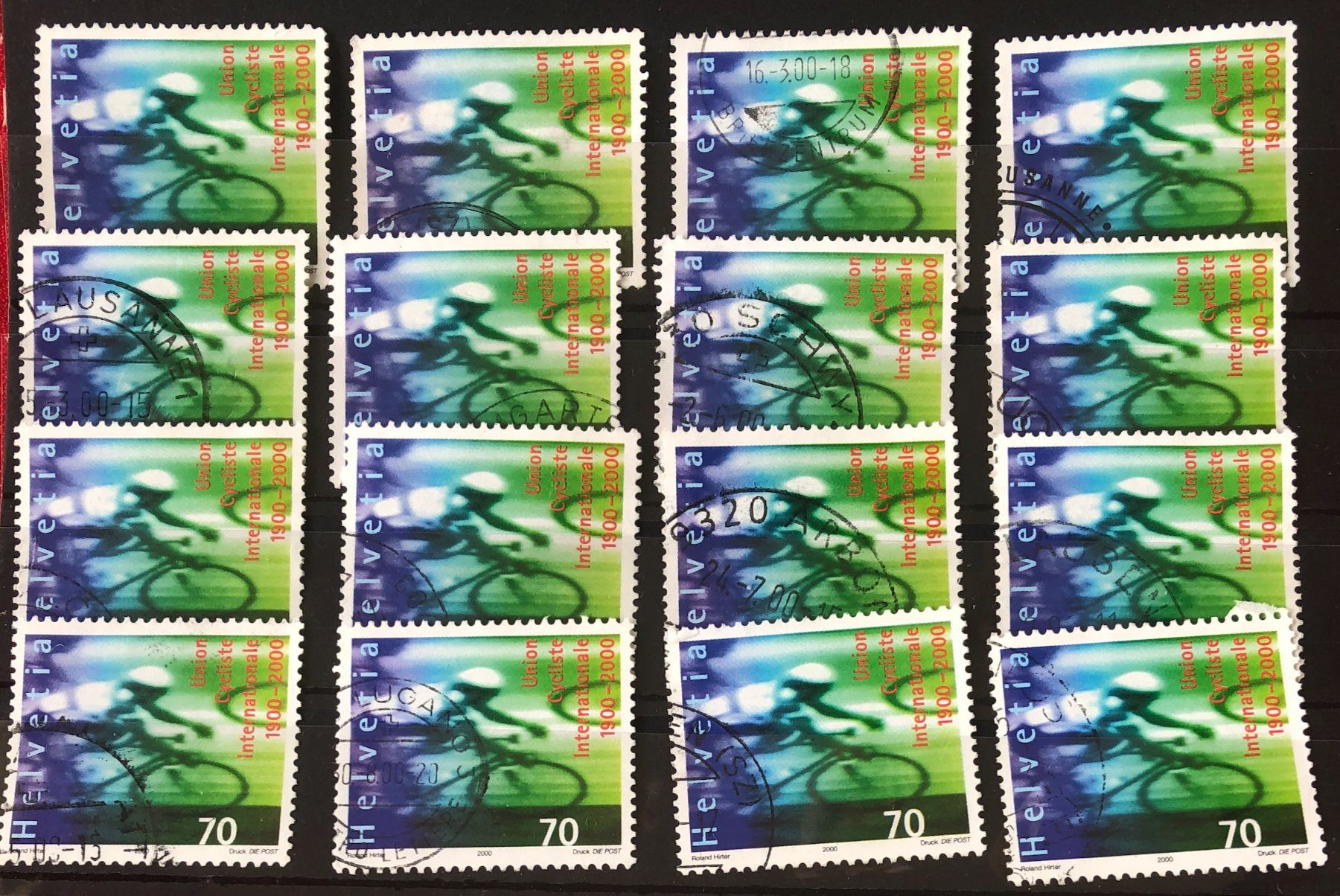 Alle Briefmarken: Nr.989 Steckkarte mit Stempel – Gebraucht aus Aarau von Billa007