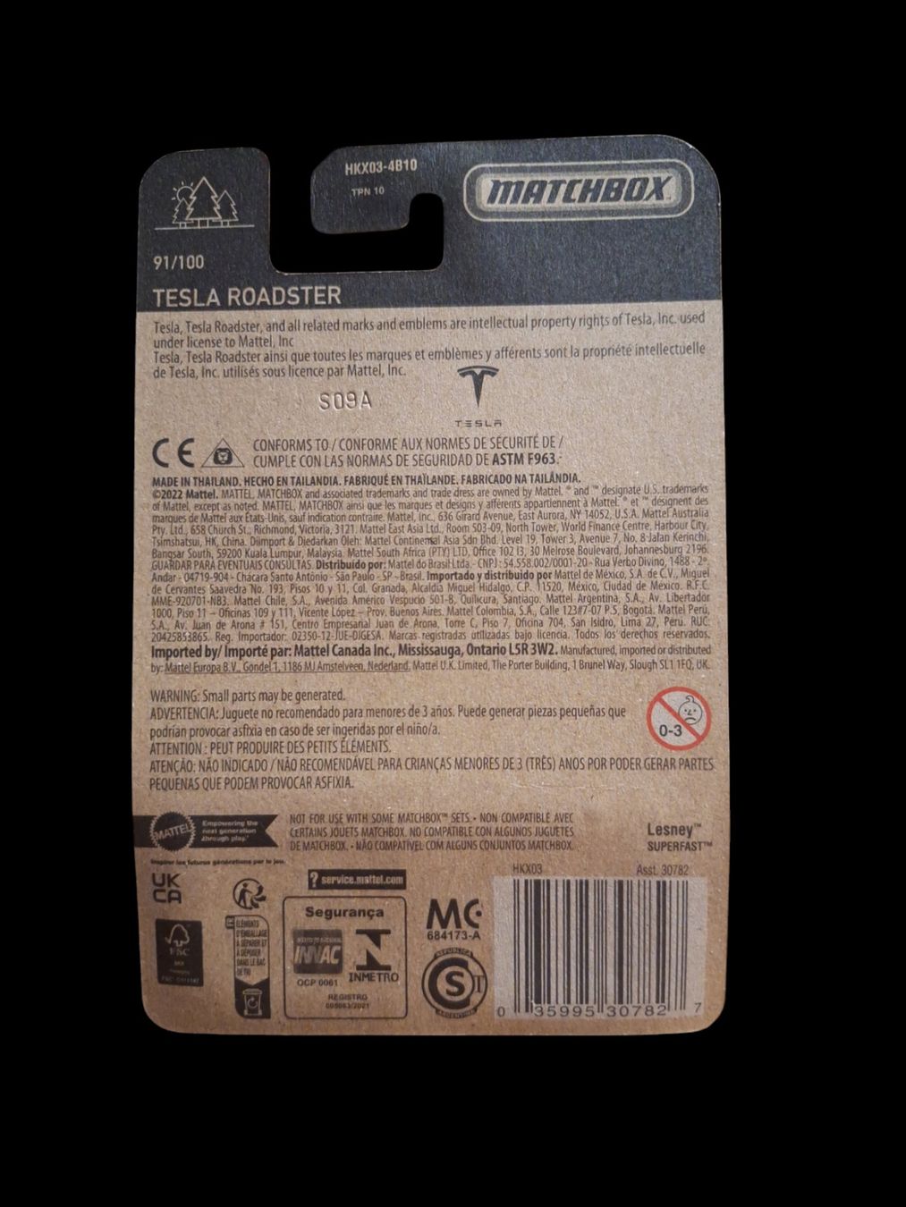 Matchbox Modellini d'auto: Matchbox 2023 Tesla Roadster 91/100 L – Nuovo e nell'imballaggio originale da Adlikon venduto da Mmartin0 1