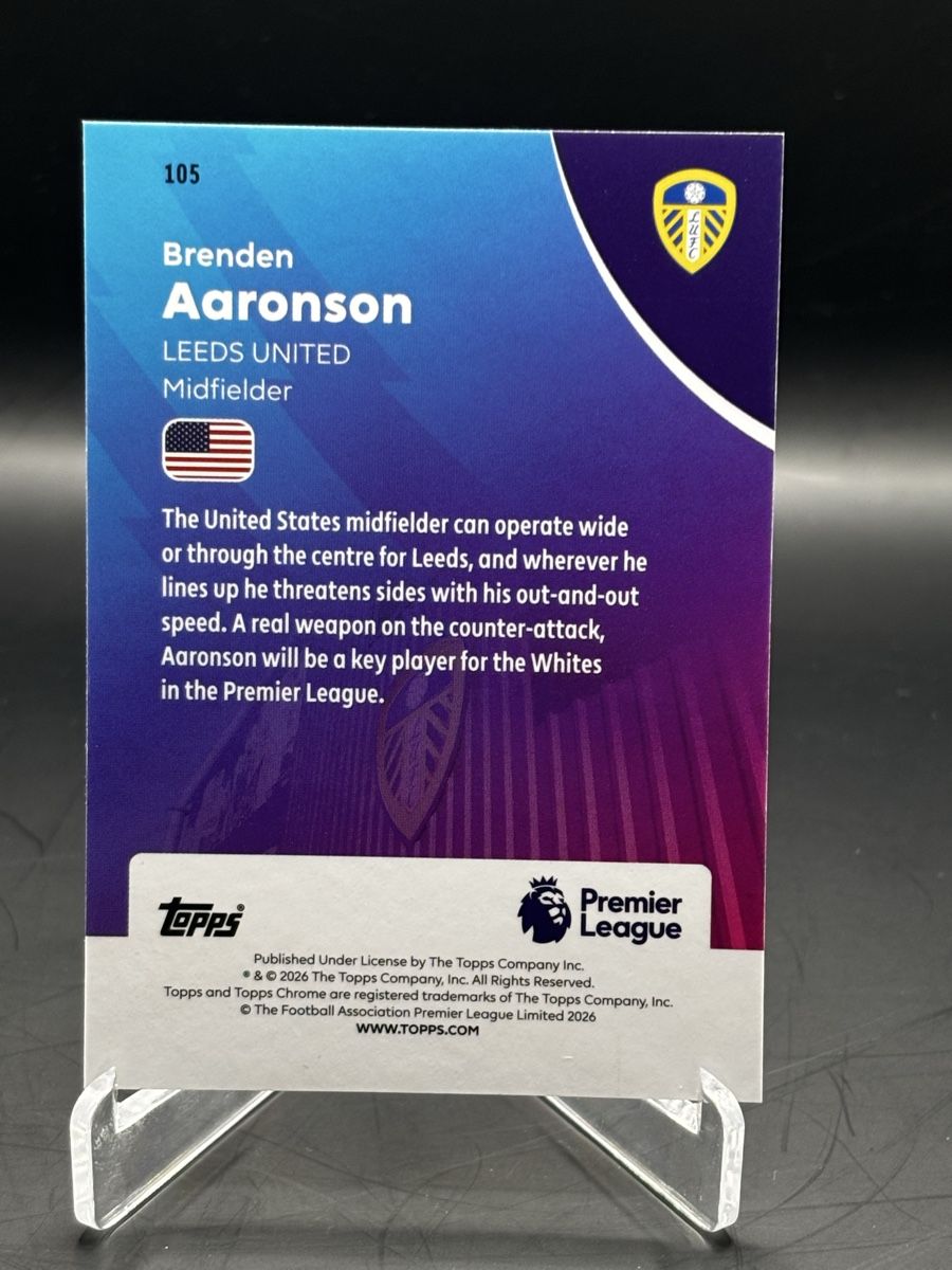 Topps Carte collezionabili: Topps Chrome Brenden Aaronson Premier League  – Nuovo (secondo la descrizione) da Magden venduto da LegacyCards 1