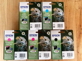 Epson Tintenpatronen T0791-T0792-T0973 (2x)-T0705; Neu, OVP