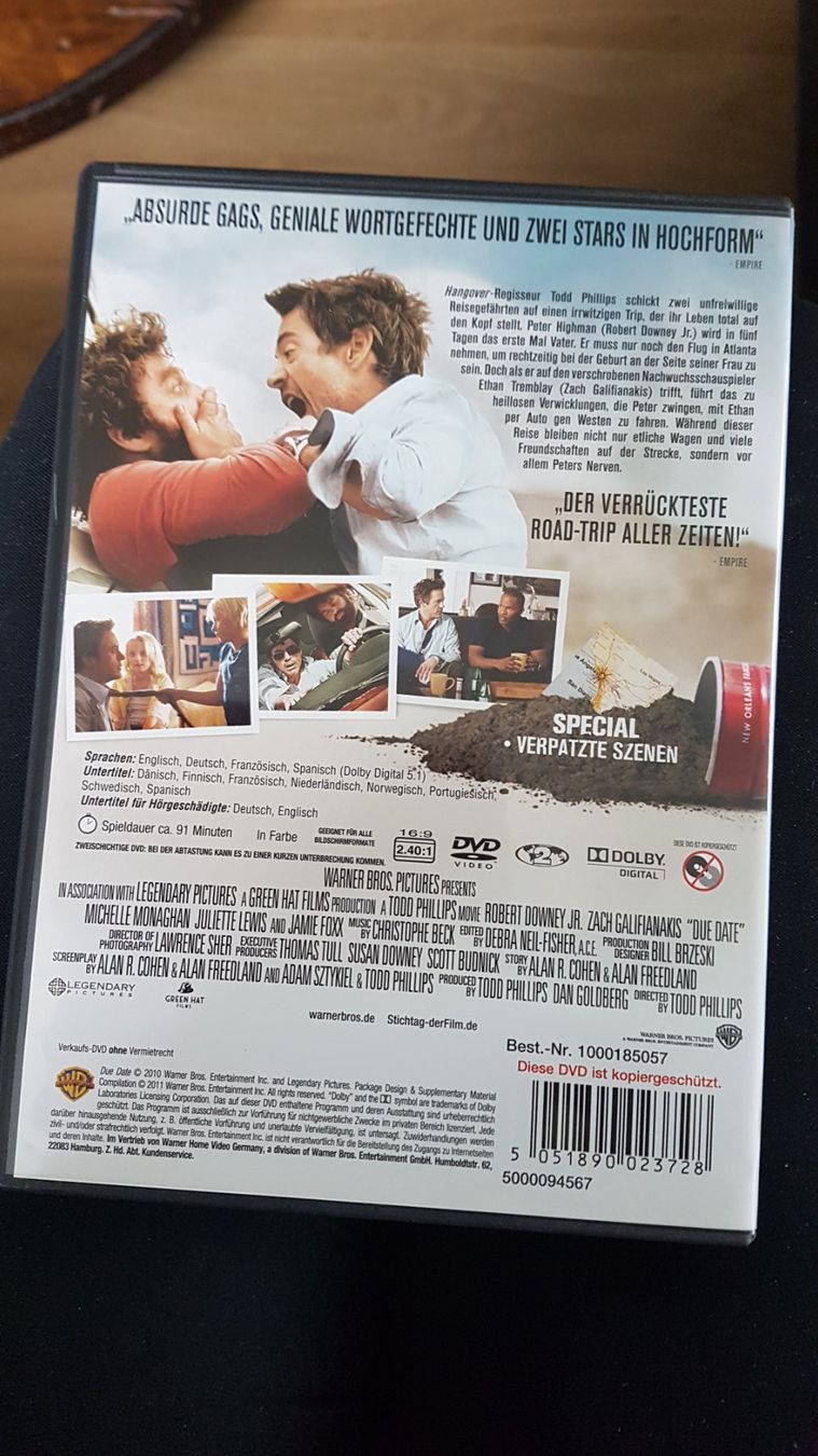 Tutti i DVDs: DVD "Stichtag" von Todd Phillips – Usato da Buttisholz venduto da Simone_n 1