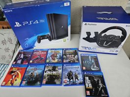 Console PS4 Pro 1TB avec Volant et jeux
