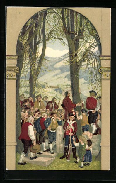 Cartoline postali: Schweizer Bundesfeier 1918, Versammlung  – Usato da Berlin venduto da bartko-reher