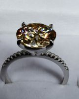 Bague argent avec diamant de moissanite de 5 ct certifié GRA