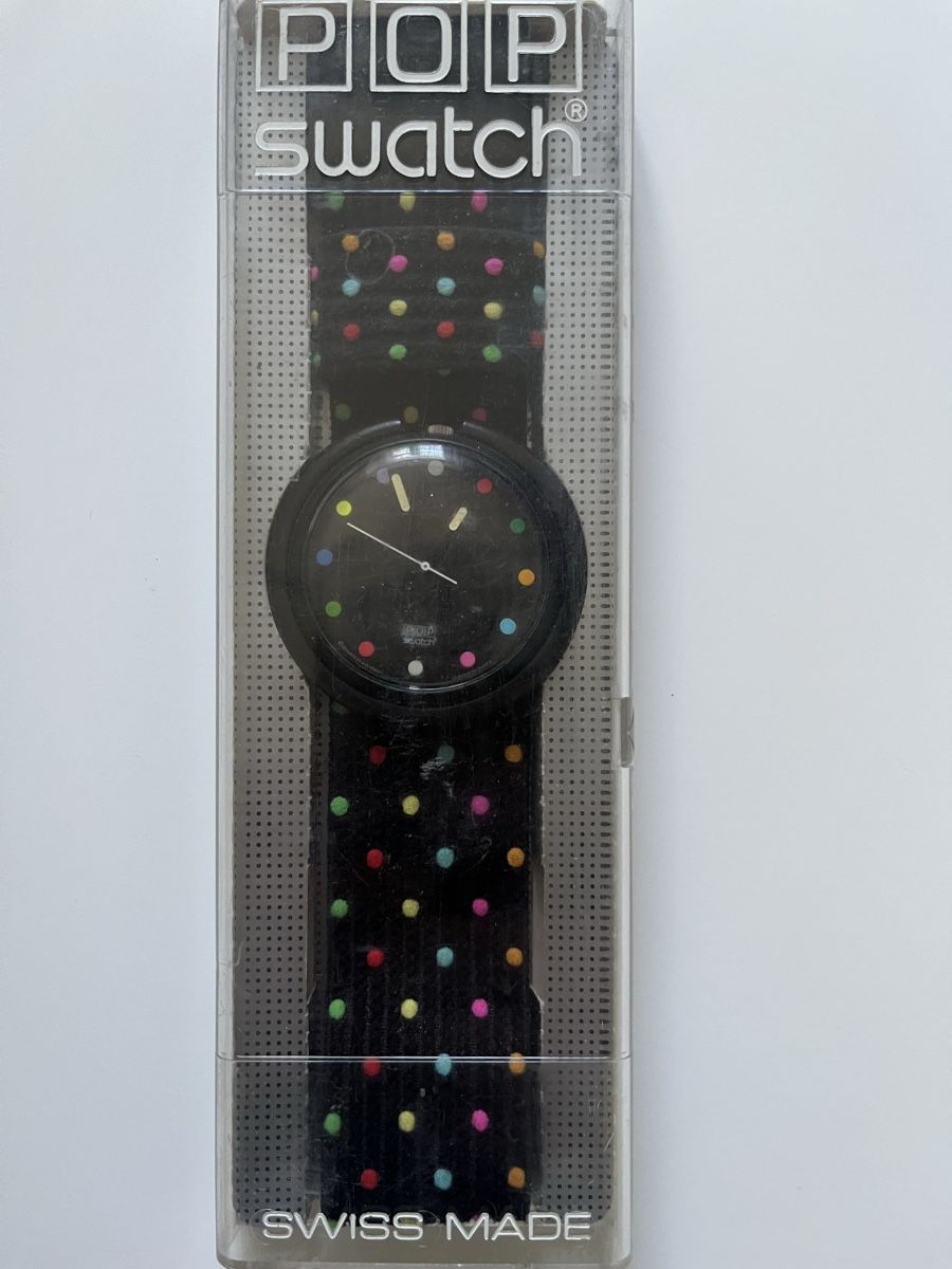 Swatch Orologi: Pop Swatch Black with Rainbow Polka dots  – Nuovo e nell'imballaggio originale da Küsnacht ZH venduto da mar_x6fy