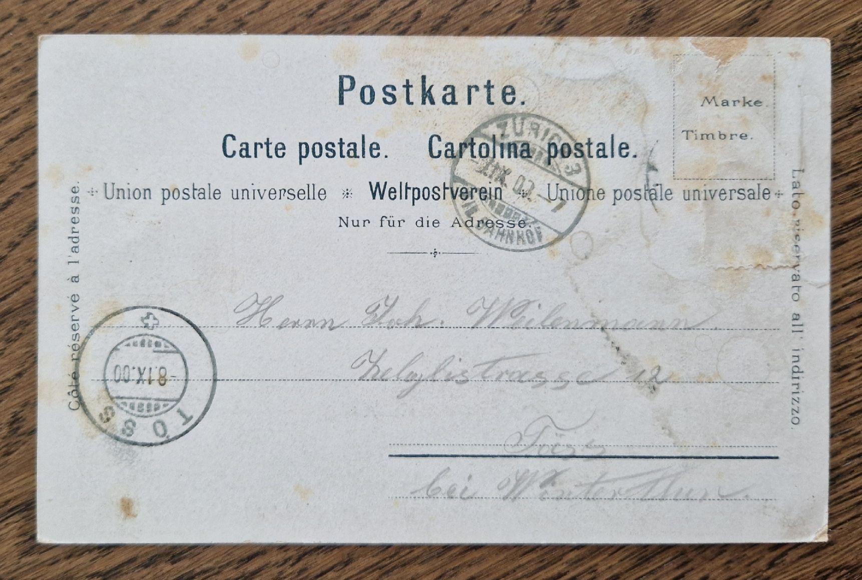 Cartes postales: Zürich, Blick vom St. Peter 1900 – D'occasion à Ebikon par Donar50 1