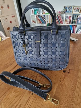 très élégant sac Fossil en cuir excellent état bandoulière d