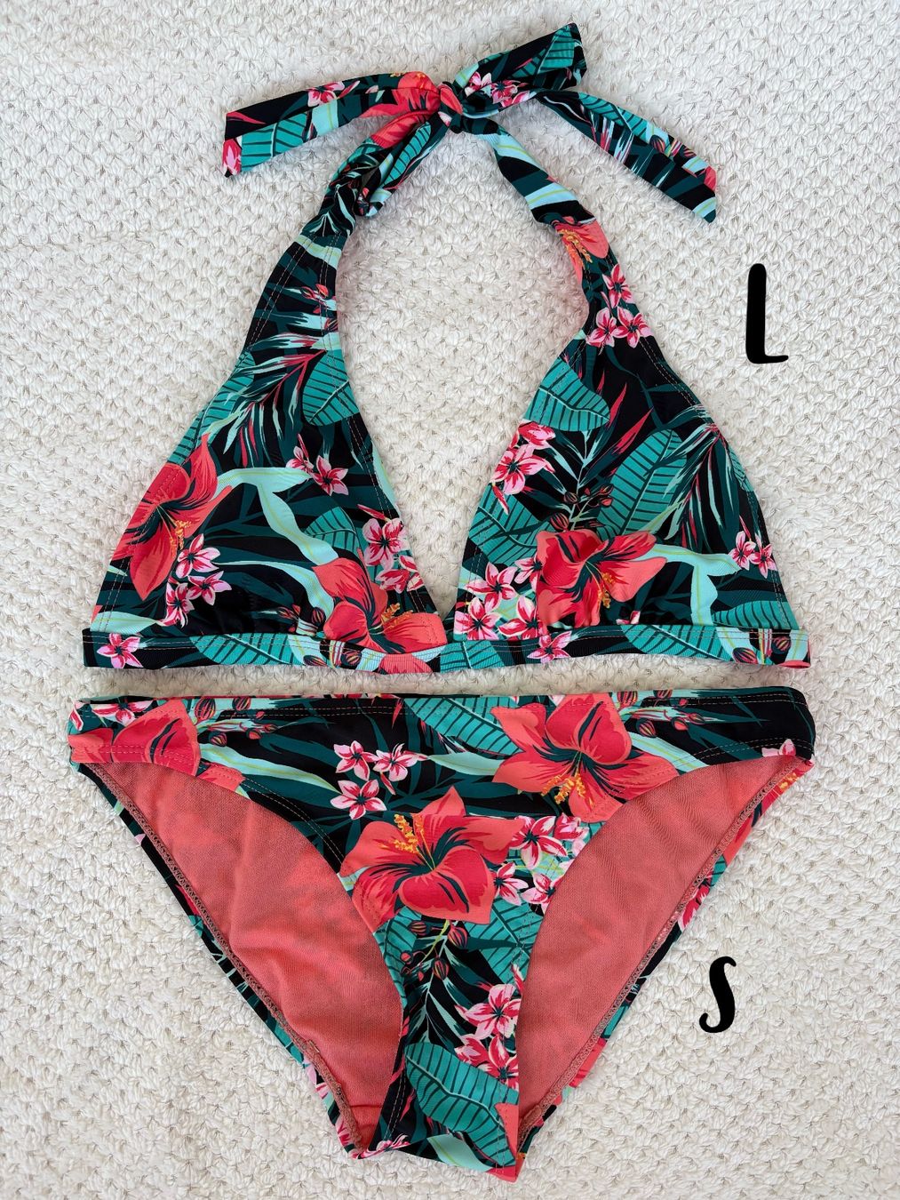 Costumi da bagno & Bikini: Bikini tropisch Grösse S & L neuwertig – Usato da Basel venduto da Tierschutz-Flohmi
