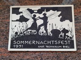 Sommernachtsfest 1951 Kant. Technikum Biel Unikat vintage