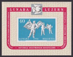 W32, LUNABA-Block Luzern 1951, postfrisch **, Kat: 180.-
