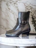PRADA Leder Designer Stiefel Schwarz Gr.35 1/2 Made in Italy