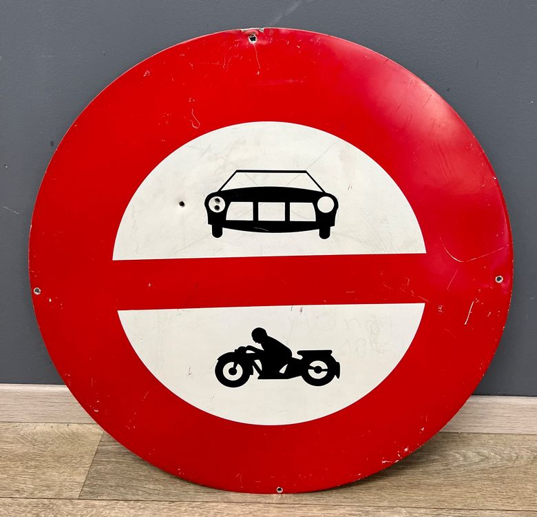 Vintage Verkehrszeichen Auto & Motorrad Verboten