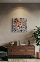 Gemälde quadratisch bunt handmade 40×40