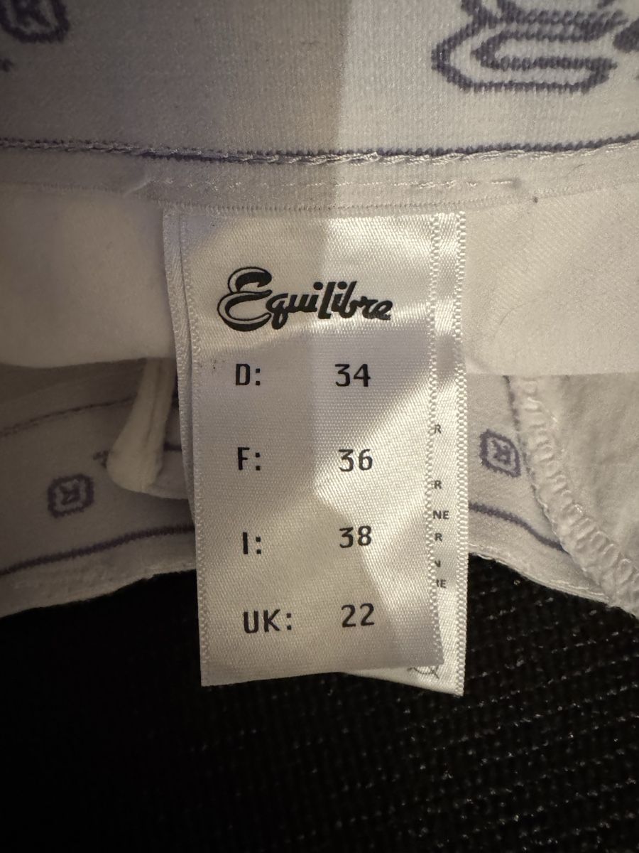 Pantaloni: Equilibre Turnier - Reithose, weiss, Gr. 34 – Usato da Werdenberg venduto da Tasai10 2