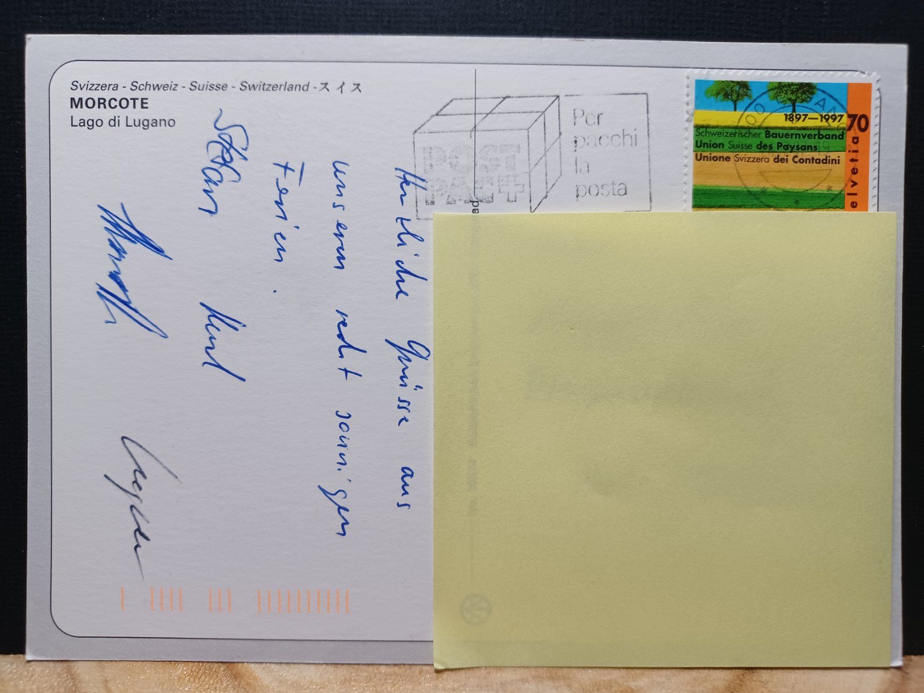 Cartoline postali: TI, Morcote,  1997, Stempel Lugano – Usato da Aarau Rohr venduto da mgvw 3