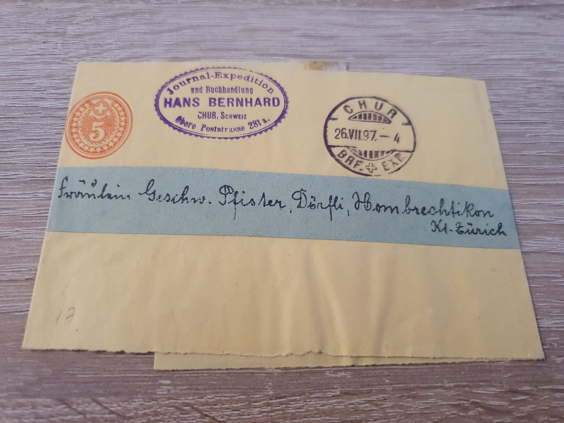 Tutti i francobolli: 5rp Streifband Hans Bernhard Expedition – Usato da Balgach venduto da SIMEON27