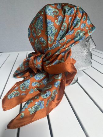 NEU 100% Seide, Schal, Foulard, Bandana, 66x66cm, Paisley