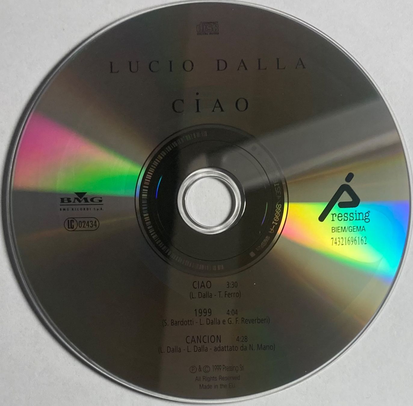 CD: LUCIO DALLA - CIAO – Usato da Poliez-Pittet venduto da Newtown-Records 1
