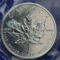 Maple Leaf 1991 Canada 1 oz 9999 Fine Silver