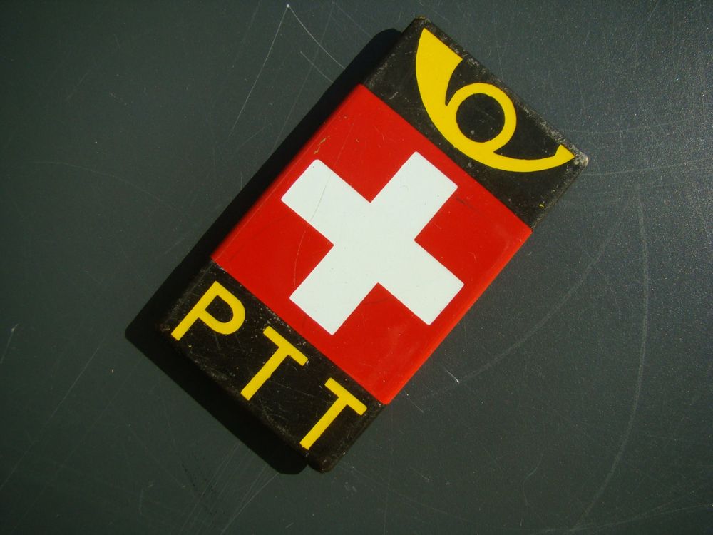 altes PTT Post Briefkasten Emblem Emaillschild Posthorn rar (Gebraucht ...