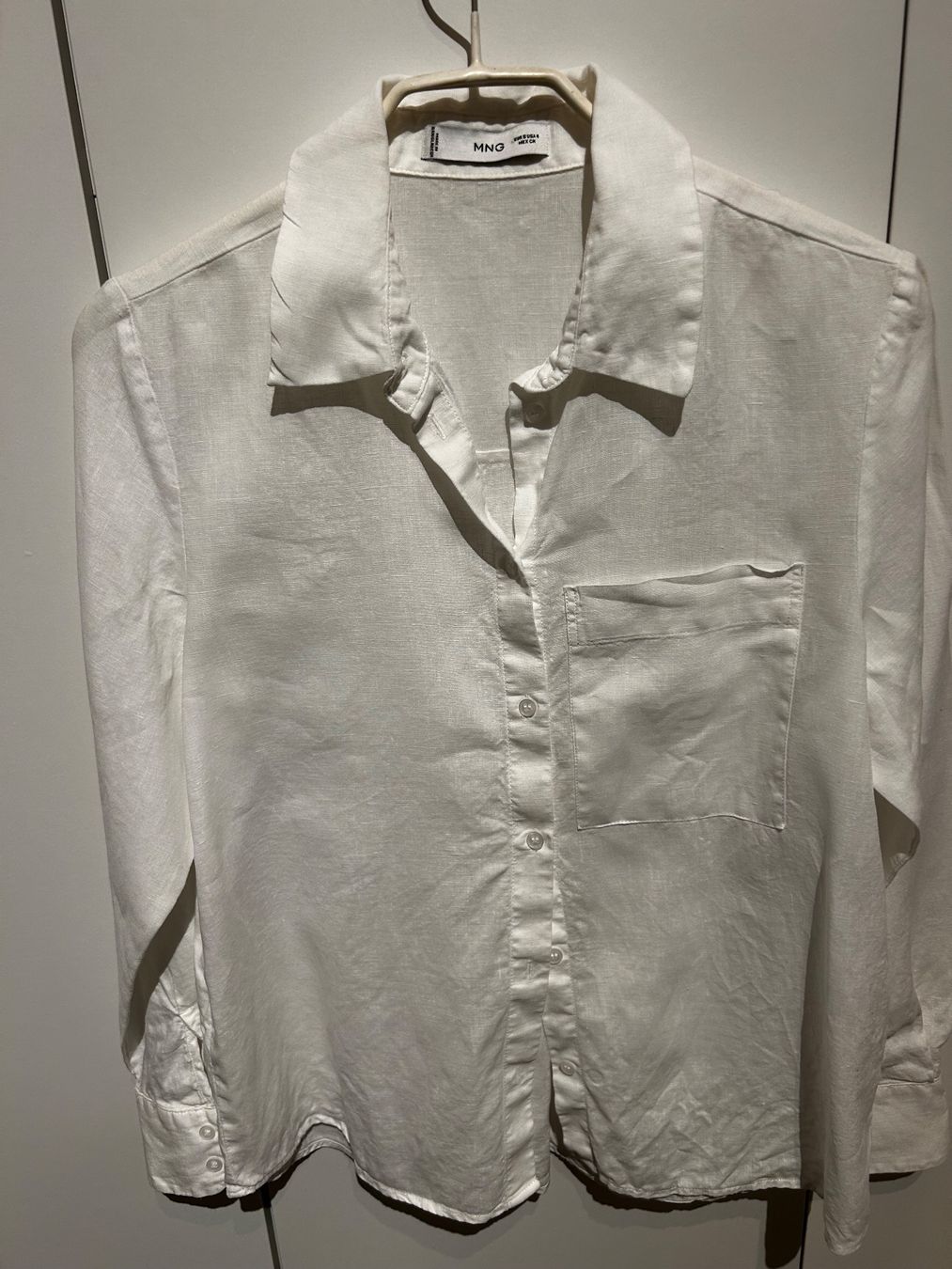 Mango Camicette: Alles 10.-Mango Weisses Hemd Bluse gr s – Usato da Scherz venduto da Mandarine8