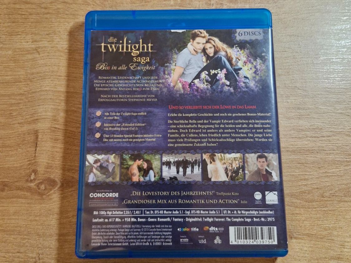 Tutti i DVDs: Die Twilight Saga - Complete Collection Bluray – Usato da Pfungen venduto da Whitie 1