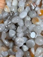 Strang echte grey rutilated Nuggets / stone 8-10 mm