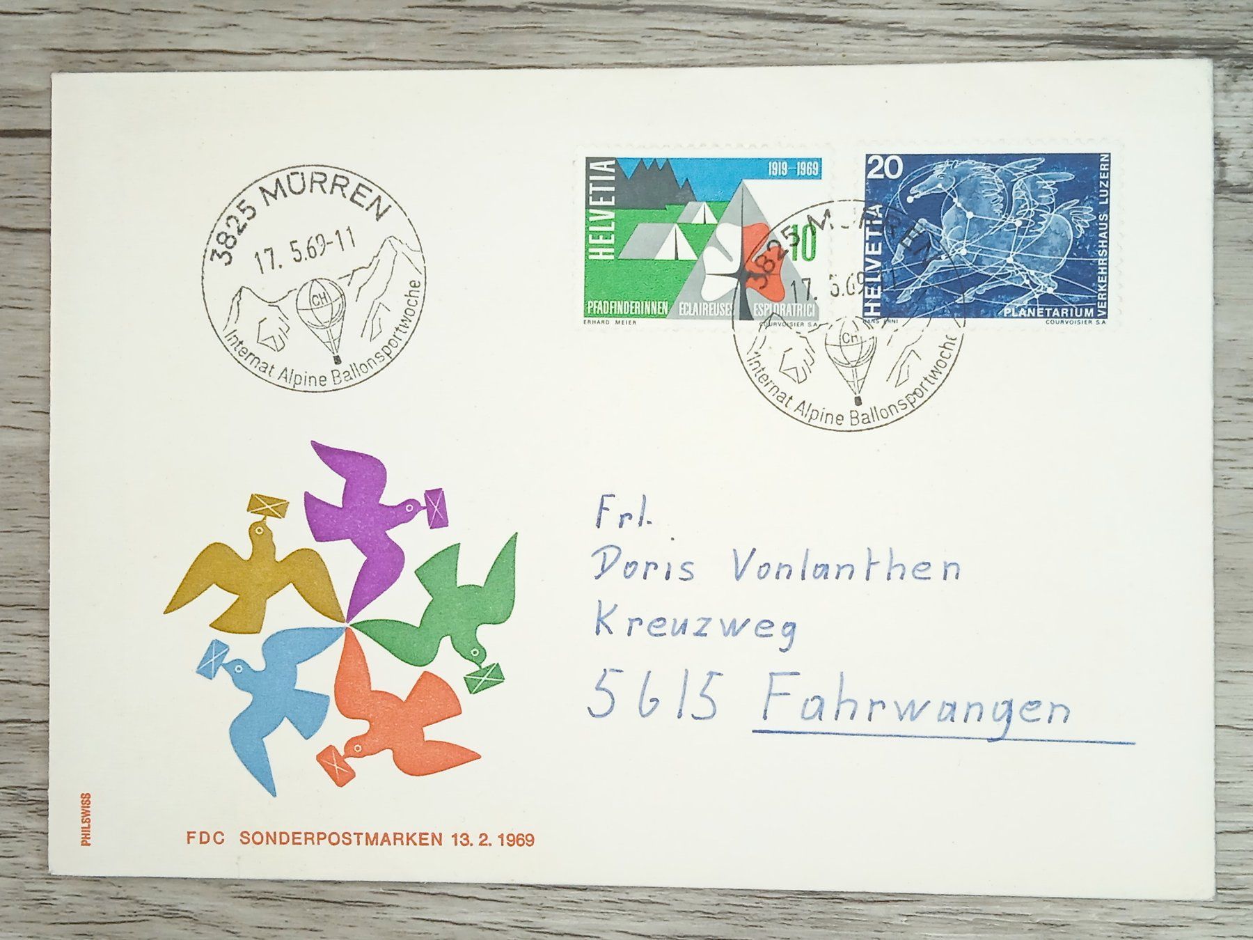 Tutti i francobolli: TR17 Enveloppe + Timbre Suisse 1969 – Usato da Cousset venduto da Patrick_Collections