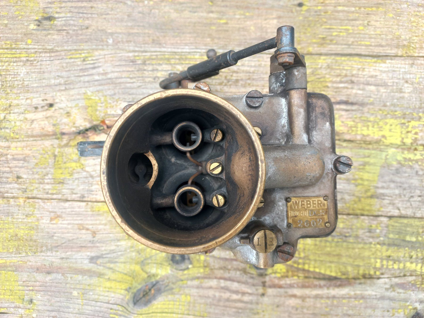 Tutti pezzi di ricambio auto: Oldtimer Messing / Bronze Doppel- Vergaser WEBER Tipo 30 DCR – Usato da Dulliken venduto da Dullikenlerchclassic 5