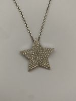 Funkelnde Stern Halskette, Modeschmuck rhodiniert