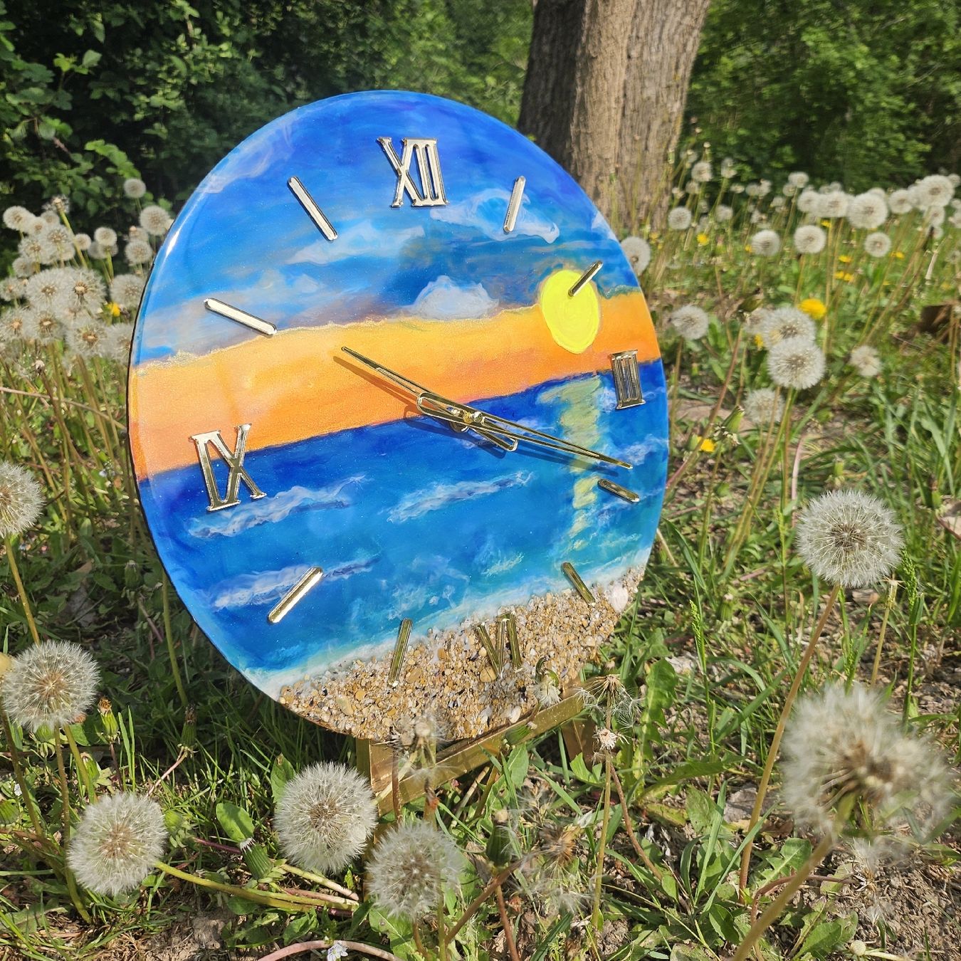 Orologi: Orologio da parete artistico- tema spiaggia e mare - cm35 – Nuovo e nell'imballaggio originale da Chiasso venduto da gbs_art