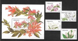 Grenada Serie 1294 - 1297 + Block Blumen ** 9.4.1984