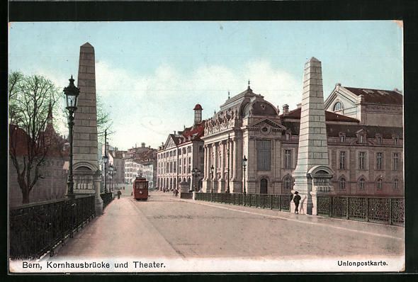 Cartoline postali: Bern, Kornhausbrücke mit Strassenbahn – Usato da Berlin venduto da bartko-reher