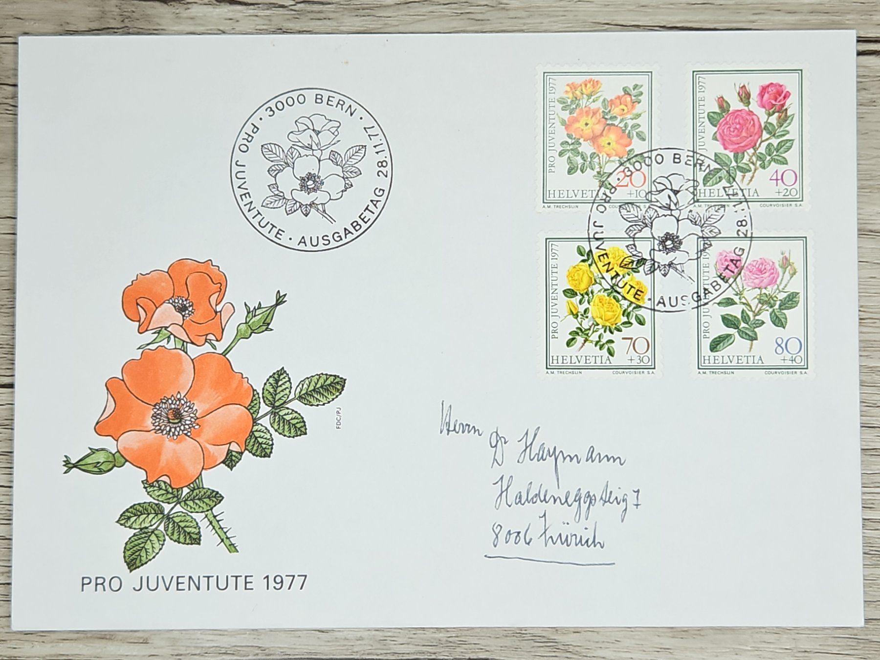 Tutti i francobolli: CL02 Enveloppe + Timbre Suisse 1977 – Usato da Cousset venduto da Patrick_Collections