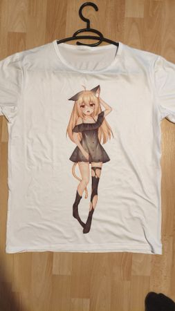 Anime T-Shirt, Manga Katzen Mädchen , Top Zustand, Grösse M/