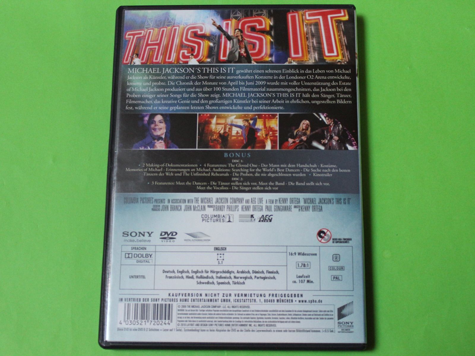 Tutti i DVDs: Michael Jackson - This is it 2DVD (Special Edition) 2010 – Usato da Tübach venduto da JamesStone 3