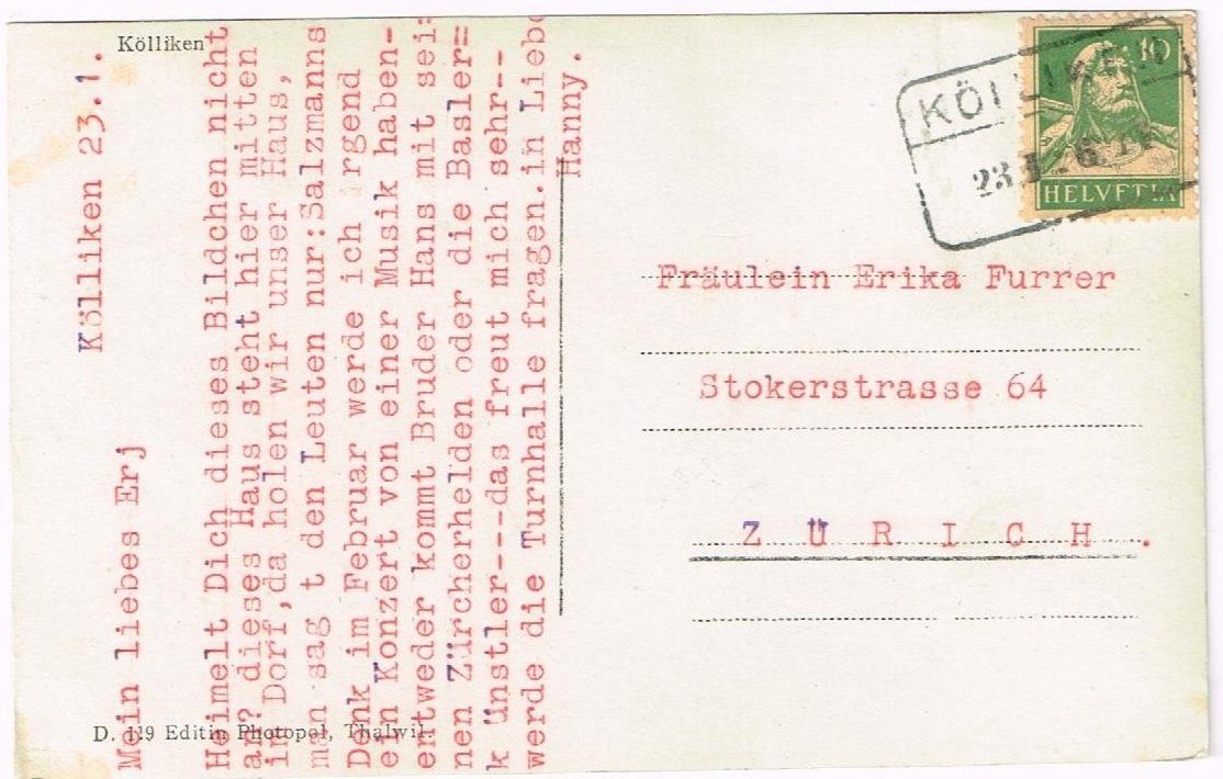 Cartoline postali: KOELLIKEN AG 1917 Aargauer Strohdachhaus – Usato da Rothrist venduto da Clanx 1