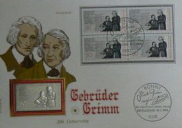 Numisbrief 200 Jahre Gebrüder Grimm Feinsilbermünze 999.9