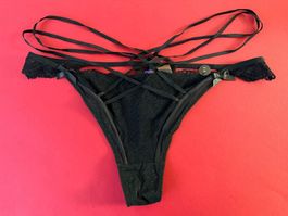 HUNKEMÖLLER, String FLEUR, Grösse XL, Farbe Schwarz