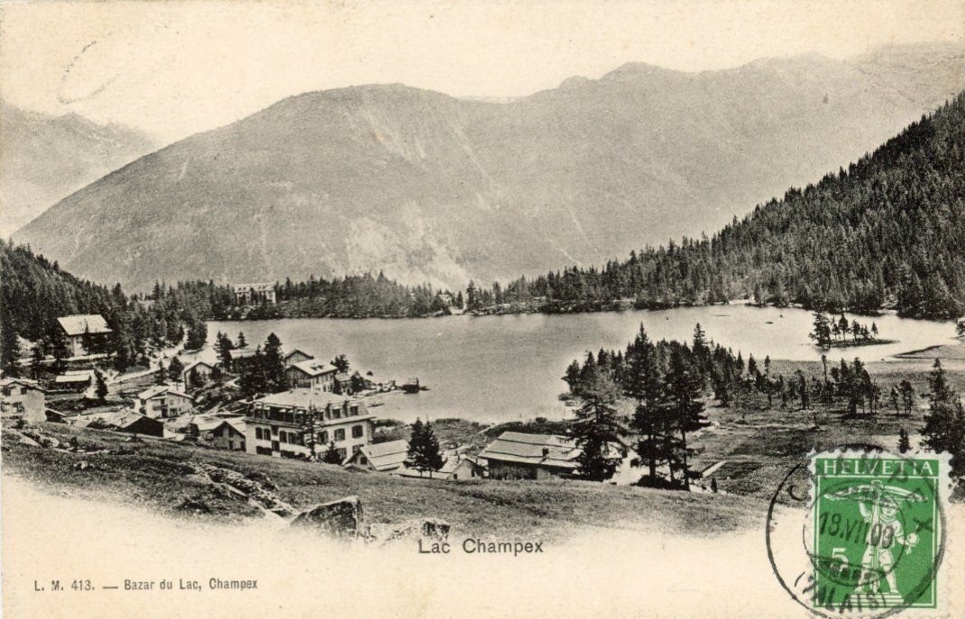 Ansichtskarten: Champex Lac  VS        en 1 9 0 9 – Gebraucht aus Brig von Valcards54