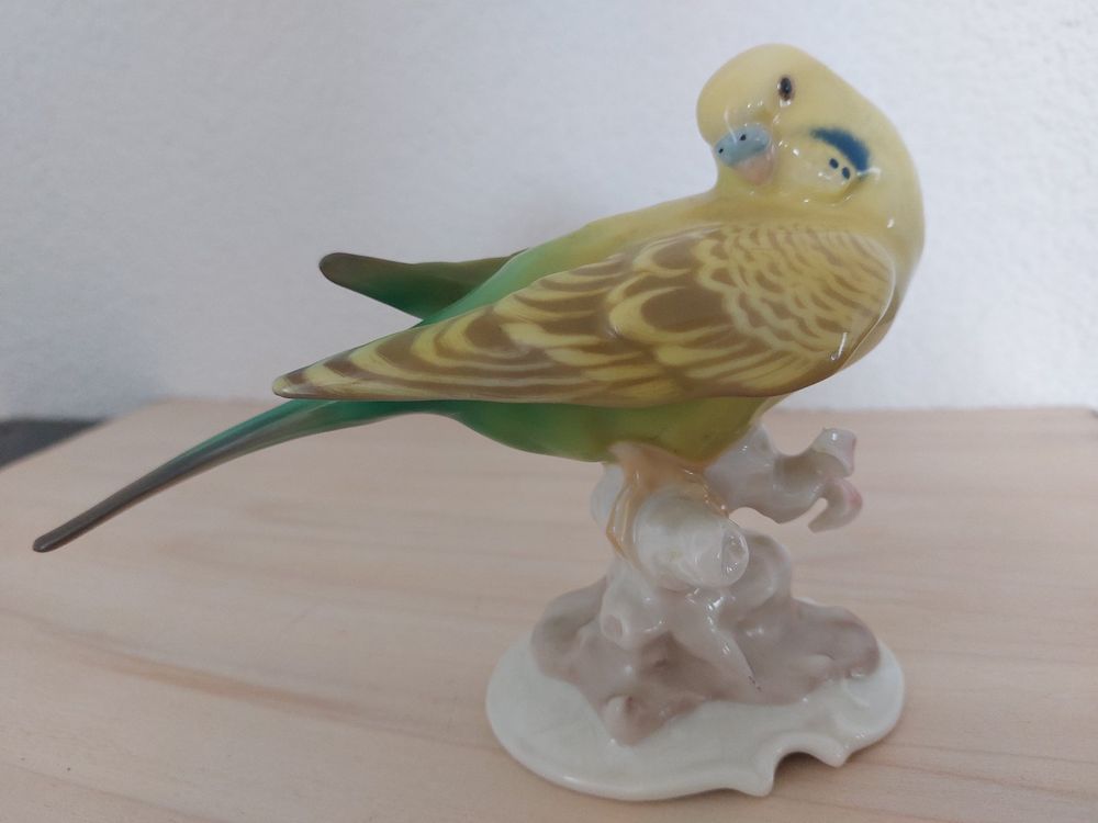 Birchcroft Porzellan-Fingerhut Wellensittiche - Sammlerstück Aus England