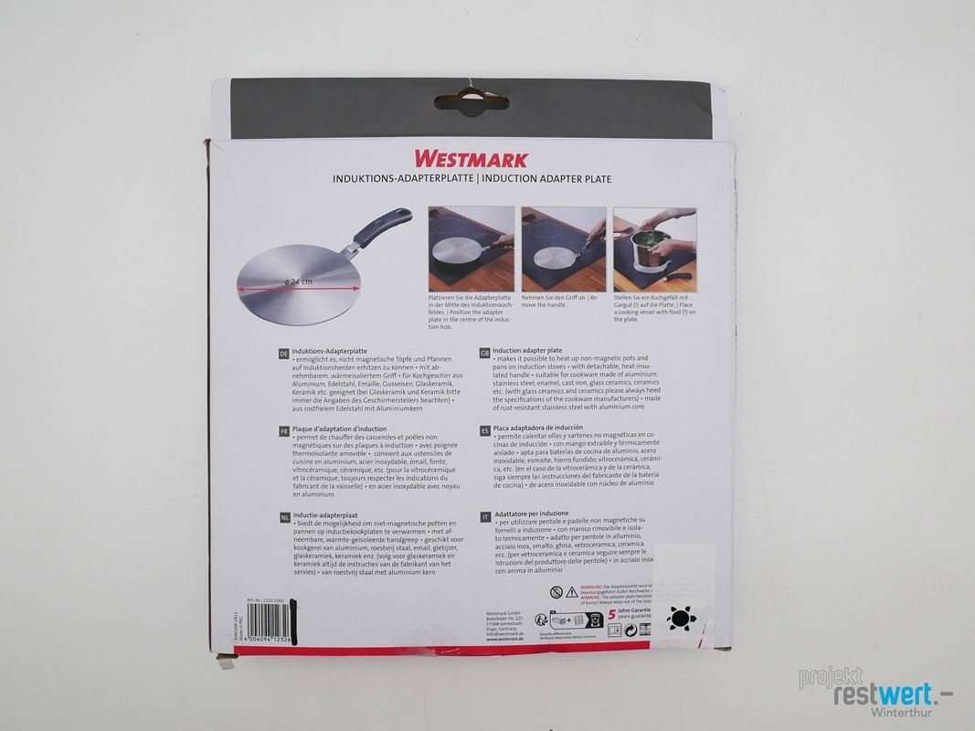 Elettrodomestici da cucina: WESTMARK Induktions-Adapterplatte 24 cm – Nuovo (secondo la descrizione) da Winterthur venduto da Restwert_Winterthur 2