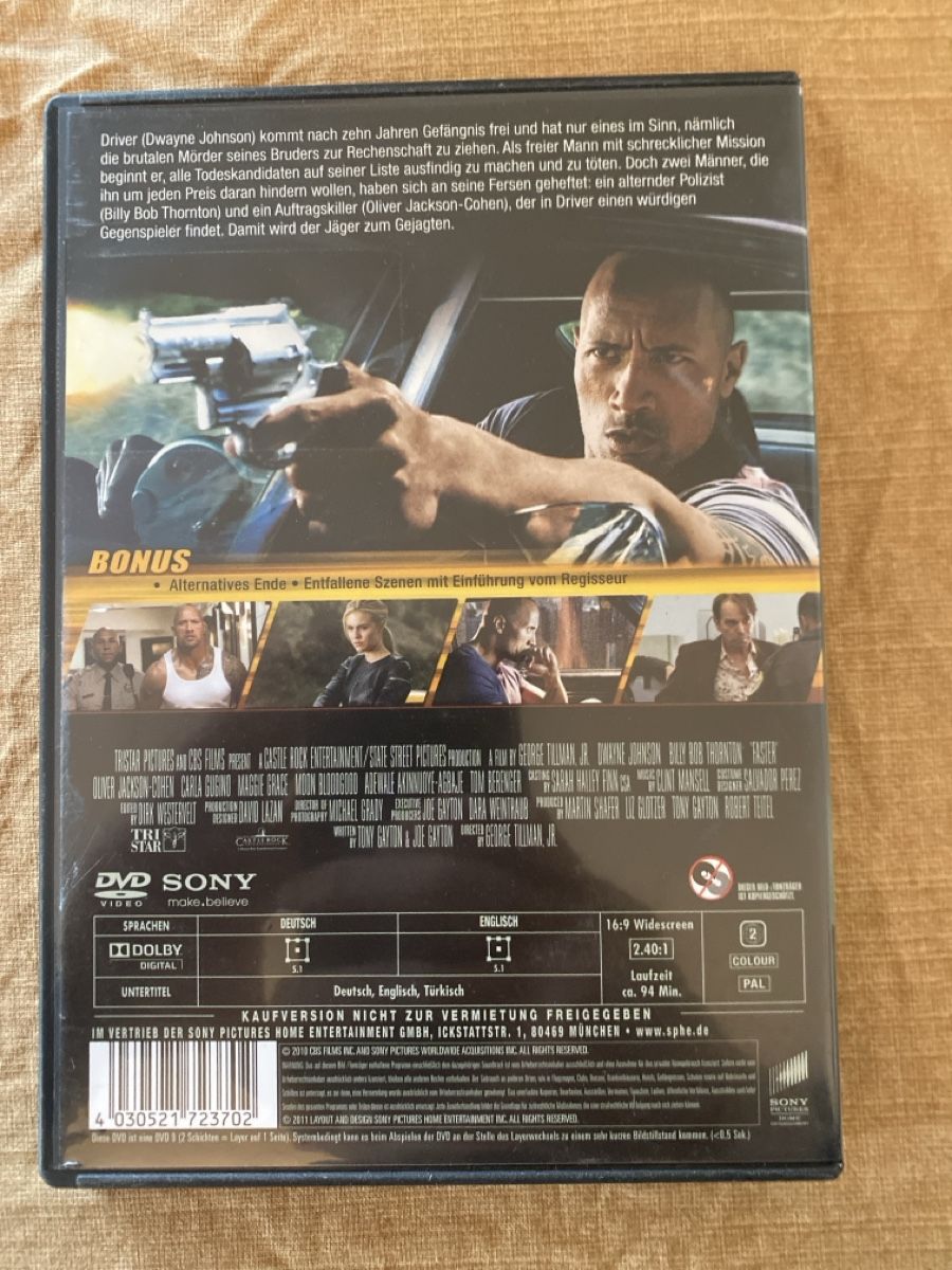 Tutti i DVDs: Action-Kracher "Faster" mit Dwayne Johnson - Top Zustand! – Usato da Meyriez venduto da Samson-7 1