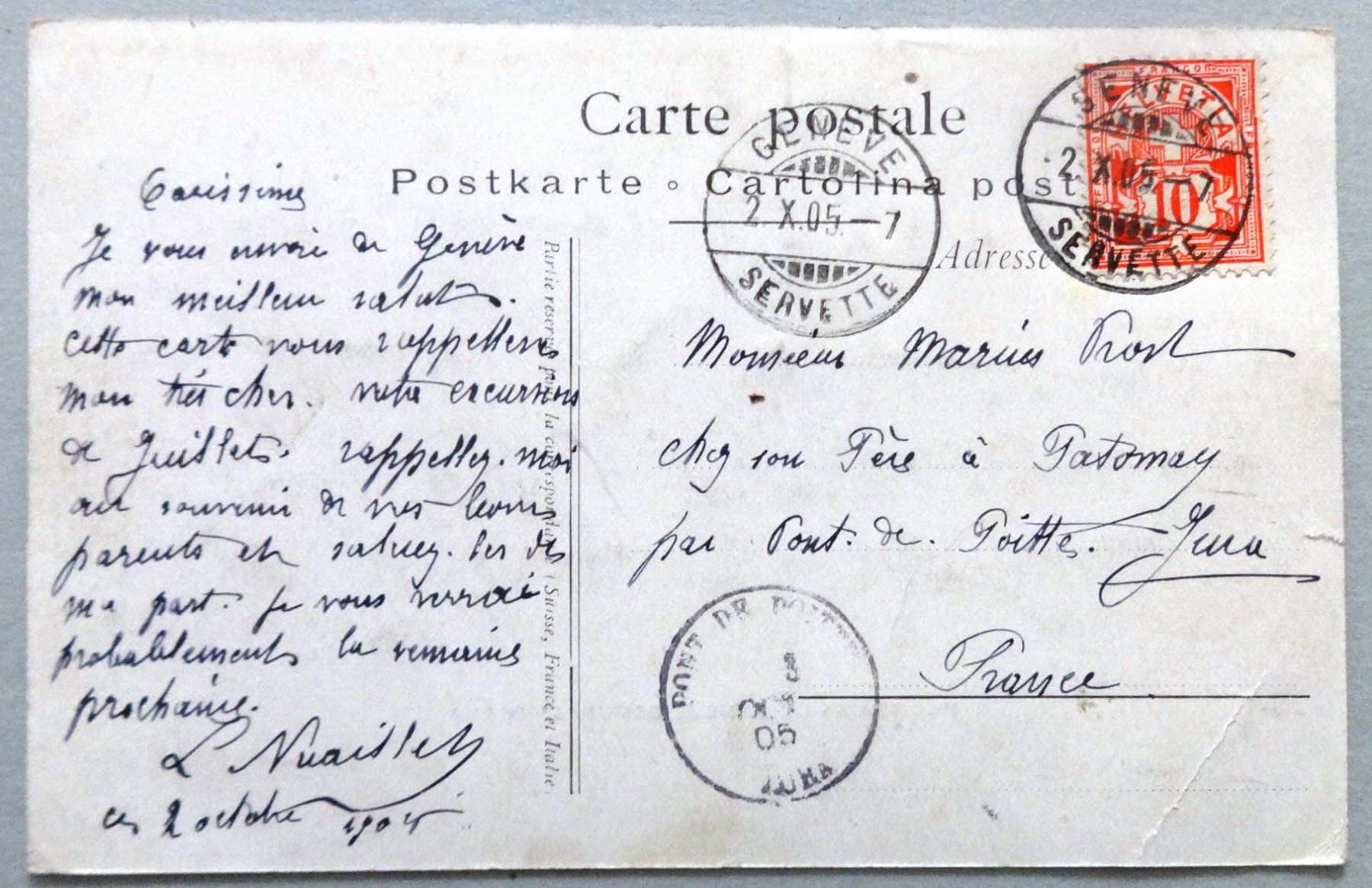 Cartoline postali: Panorama de Genève depuis l' Ariana – Difettoso da Fétigny venduto da Billy2miny 1