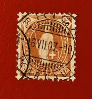 STEHENDE HELVETIA 88 A VOLLSTEMPEL FRICK AARGAU 1907