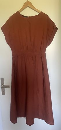 Kleid terracotta Leinen + Viskose Neuwertig