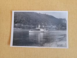 Fotokarte Dampfschiff bei Dresden sächsische Schweiz c1951